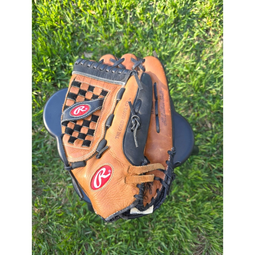 Rawlings Premium Series 14 Inch Baseball Softball Glove PREM14 Tan Black Leather